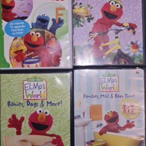 A four pack Elmo sesame Street DVDs