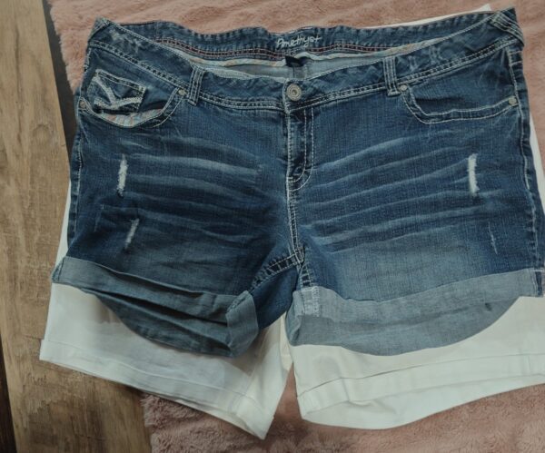 Two pair of shorts size 24, and a red shirt size extra extra large - Image 6