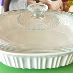 CorningWare casserole dish with lid